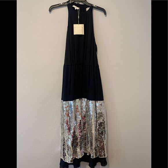 🔥💃Tibi Claude sequins layered halter silk Eve dress size 2, NWT - Picture 3 of 10